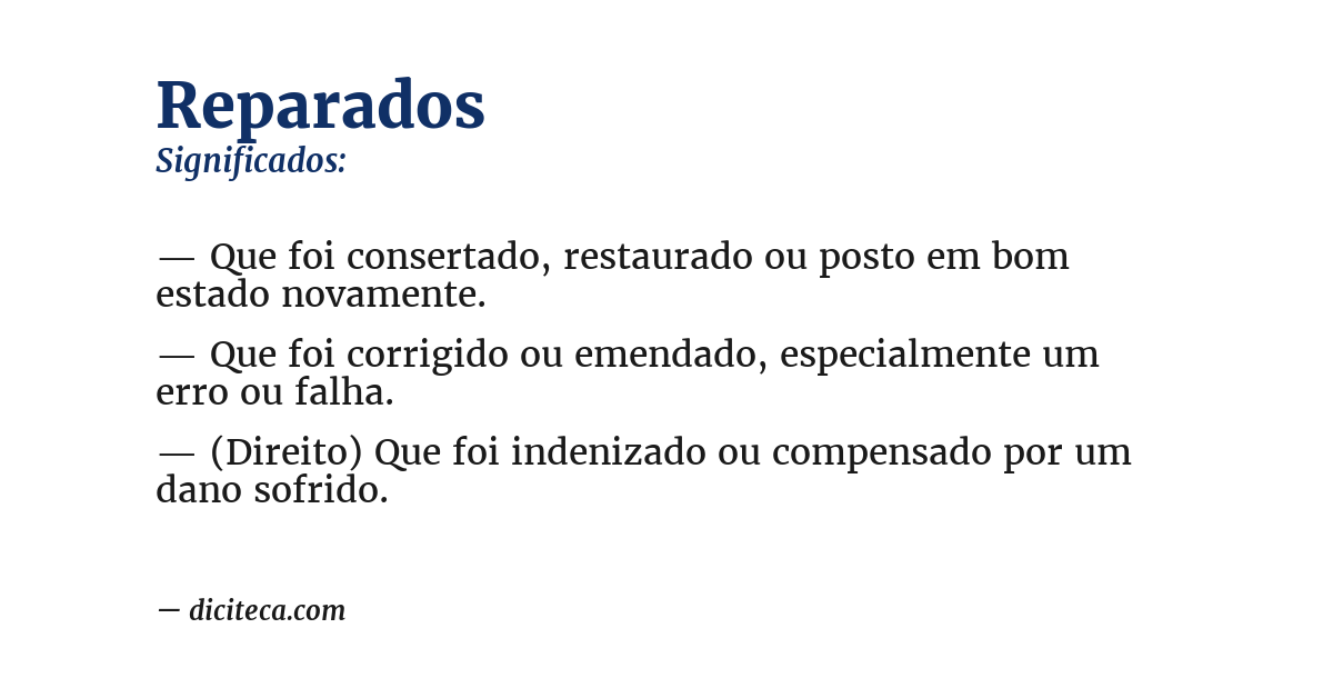 Significado de reparados