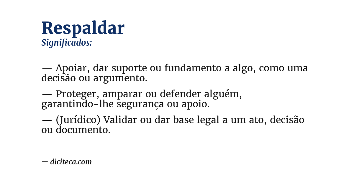 Significado de respaldar
