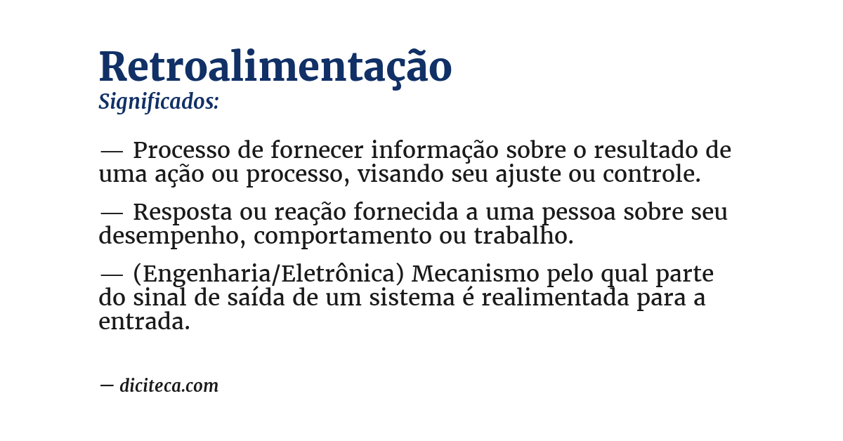 Significado de retroalimentação