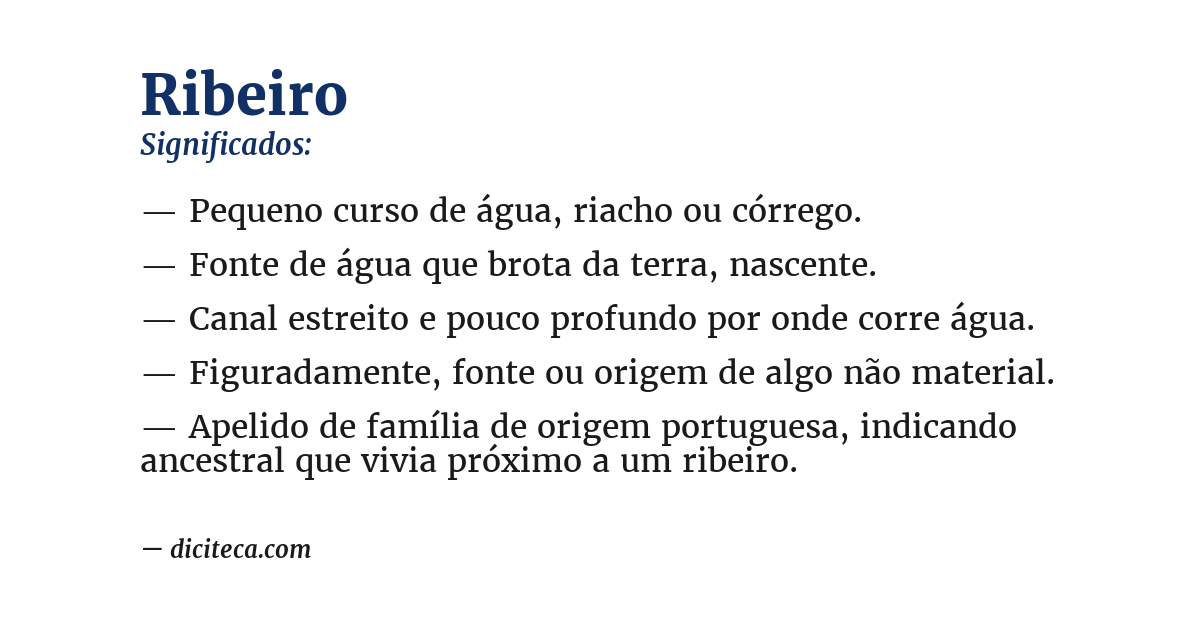 Significado de ribeiro