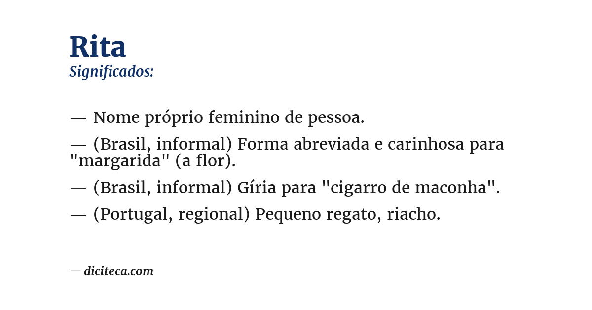 Significado de rita