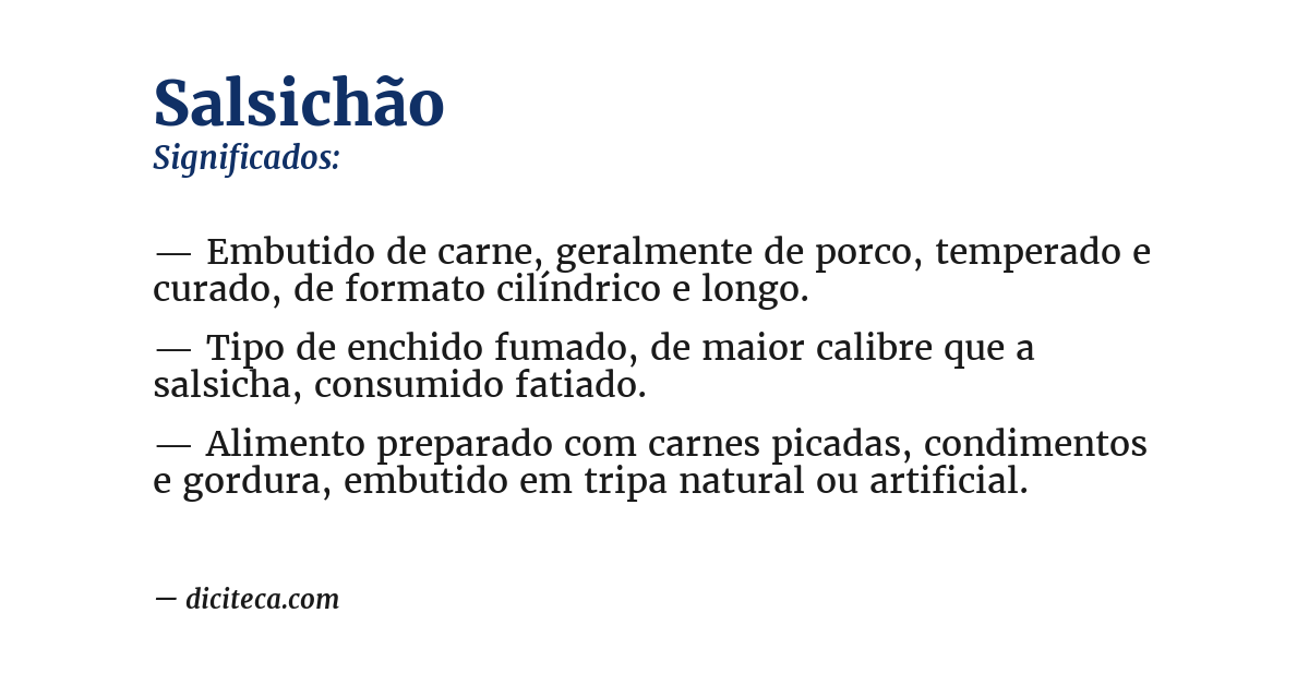 Significado de salsichão