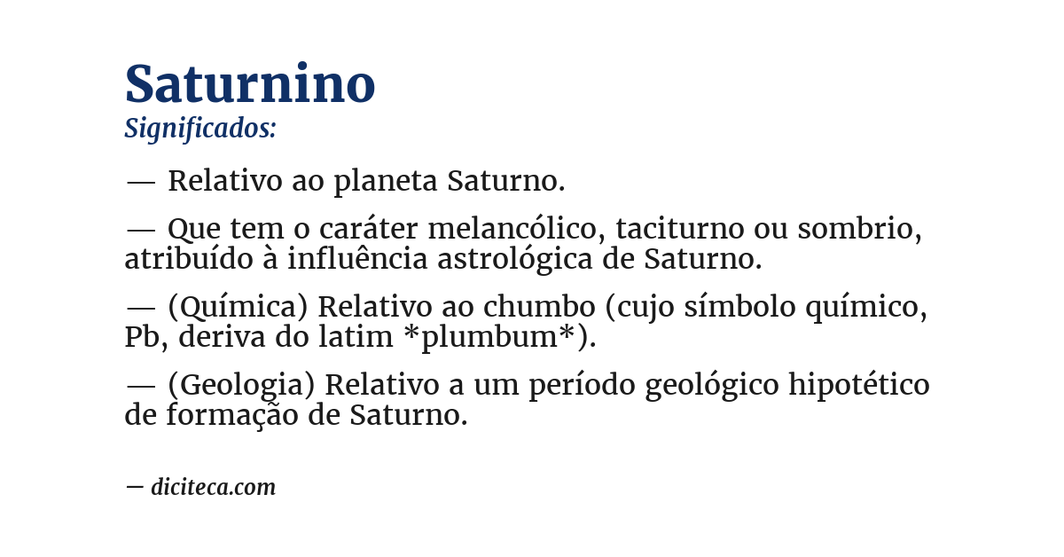 Significado de saturnino
