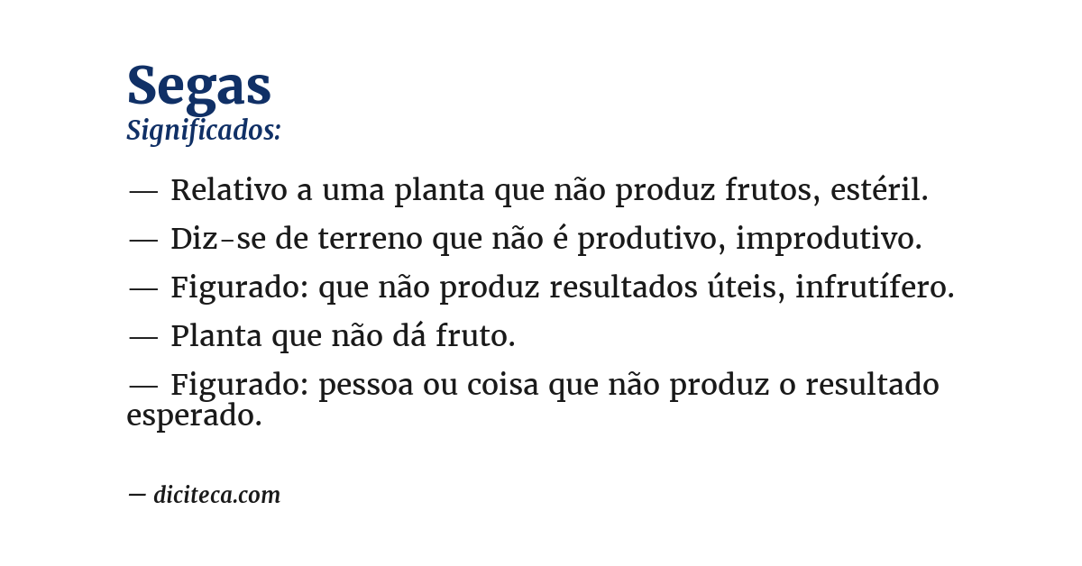 Significado de segas