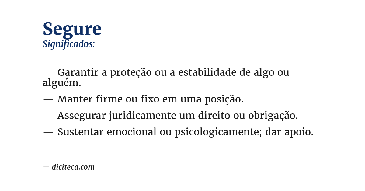Significado de segure
