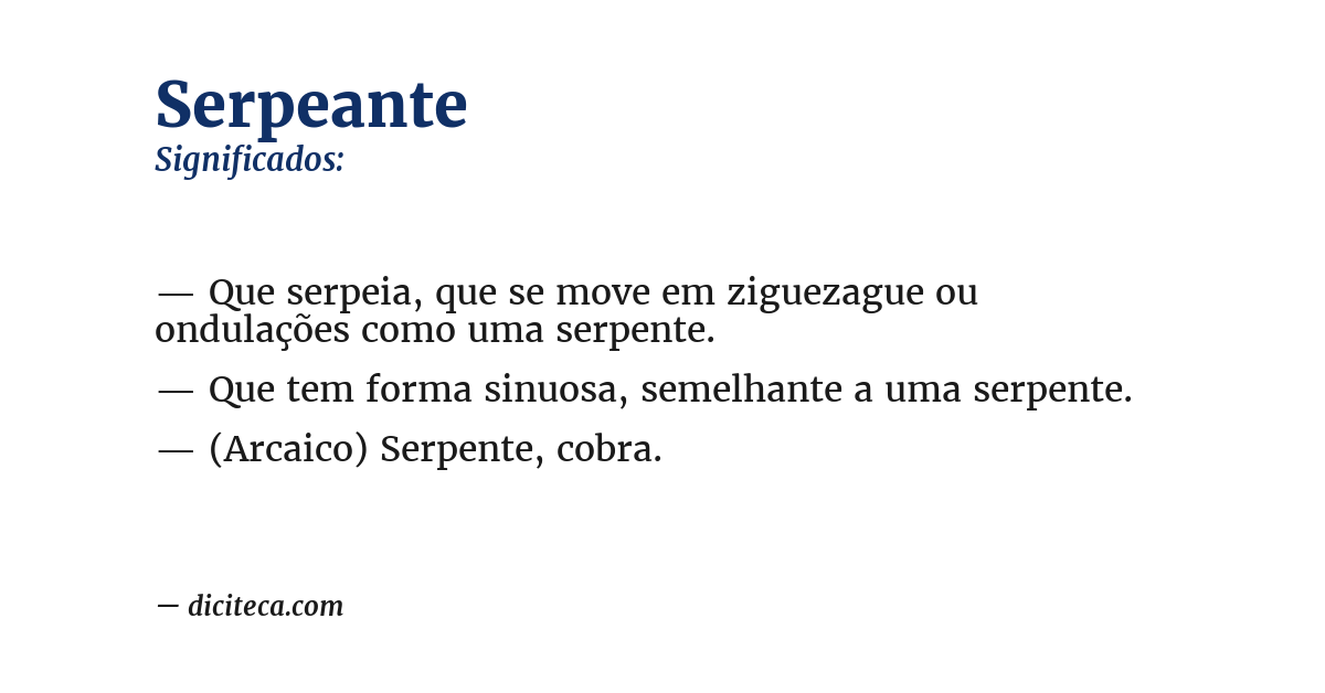 Significado de serpeante