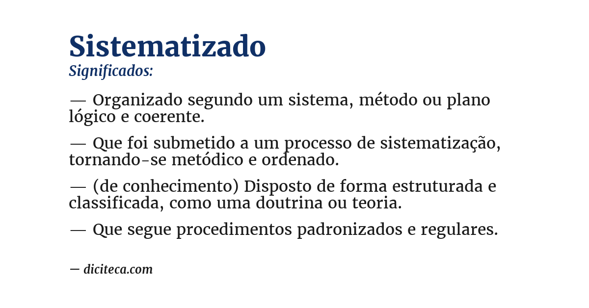 Significado de sistematizado