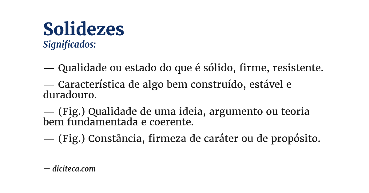 Significado de solidezes