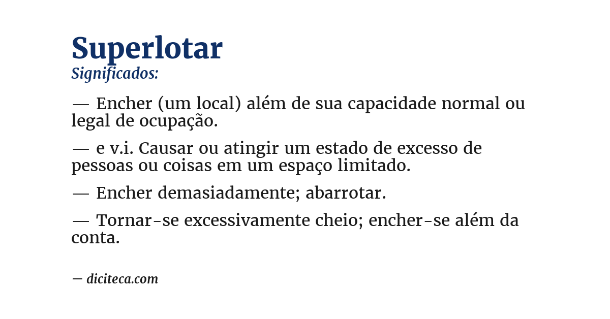 Significado de superlotar