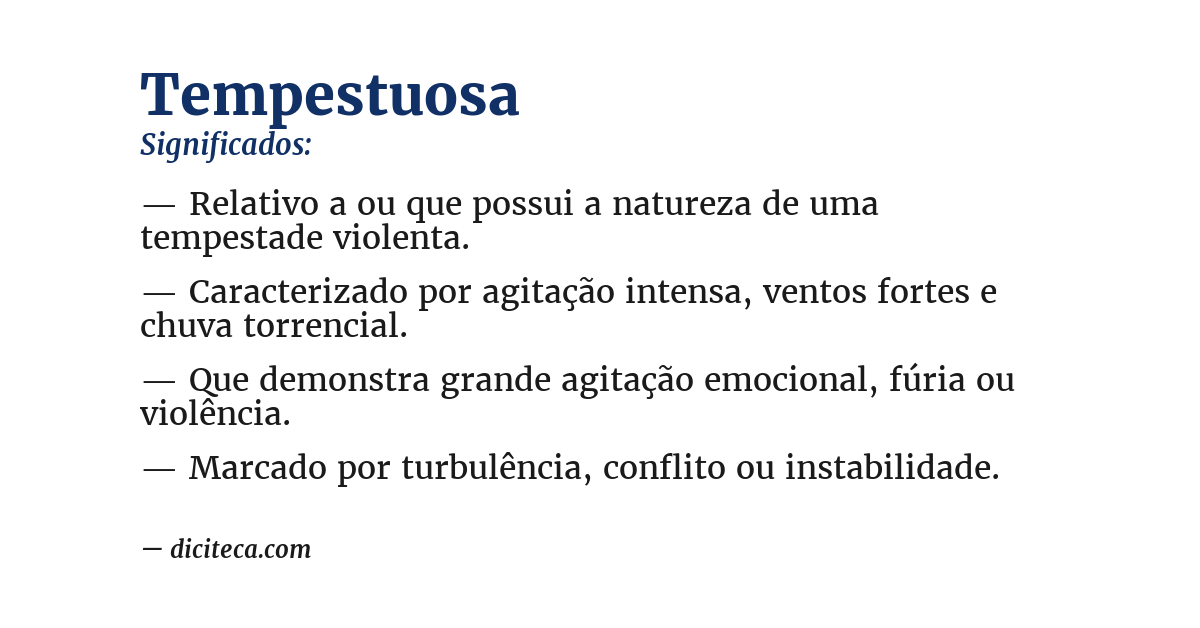 Significado de tempestuosa