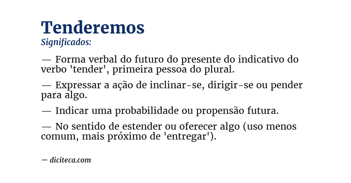 Significado de tenderemos