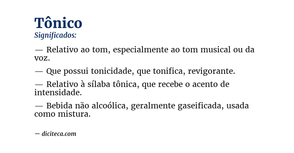 Significado de tônico
