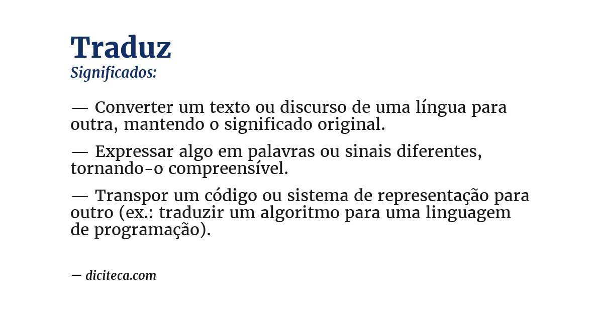 Significado de traduz