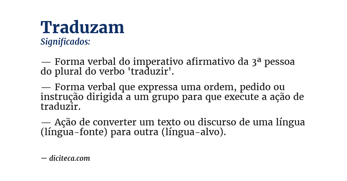 Significado de traduzam