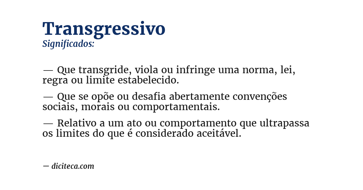 Significado de transgressivo