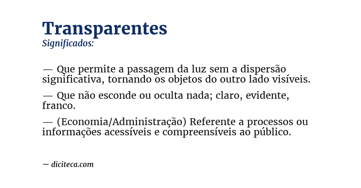 Significado de transparentes