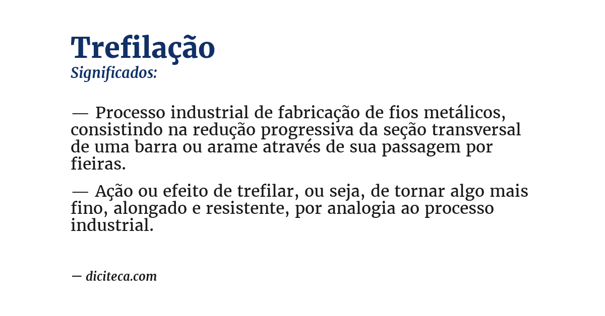 Significado de trefilação