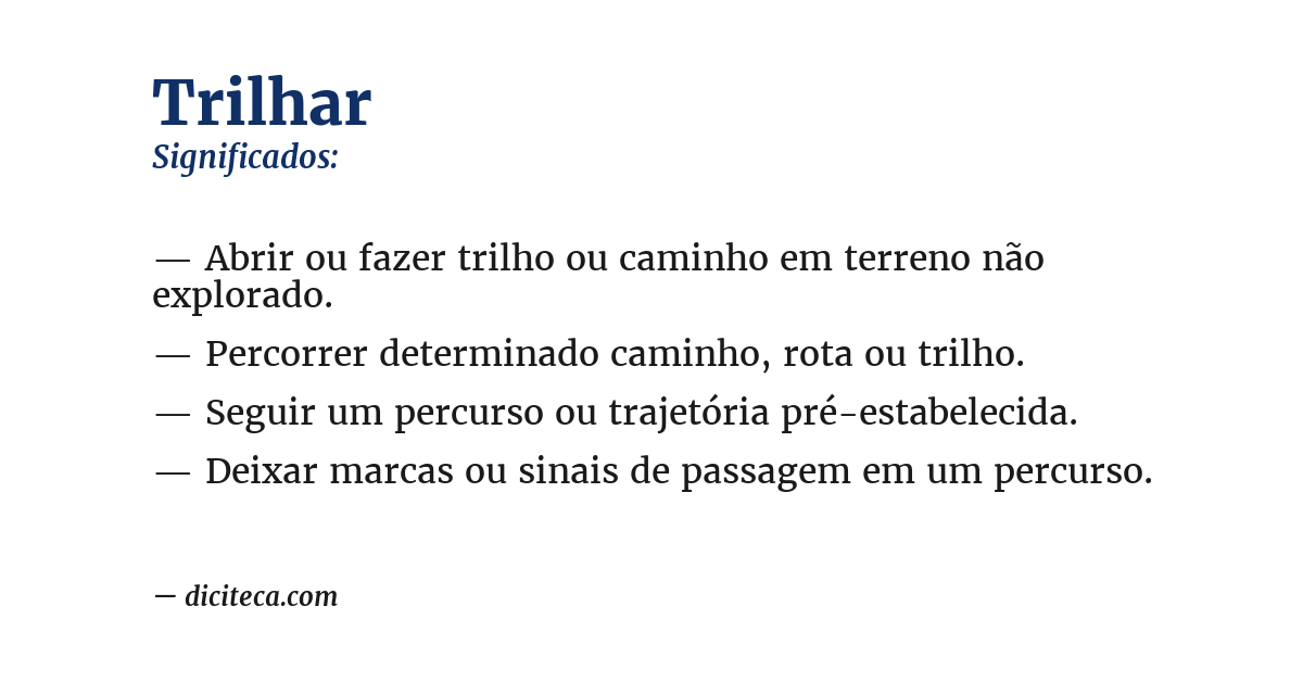 Significado de trilhar