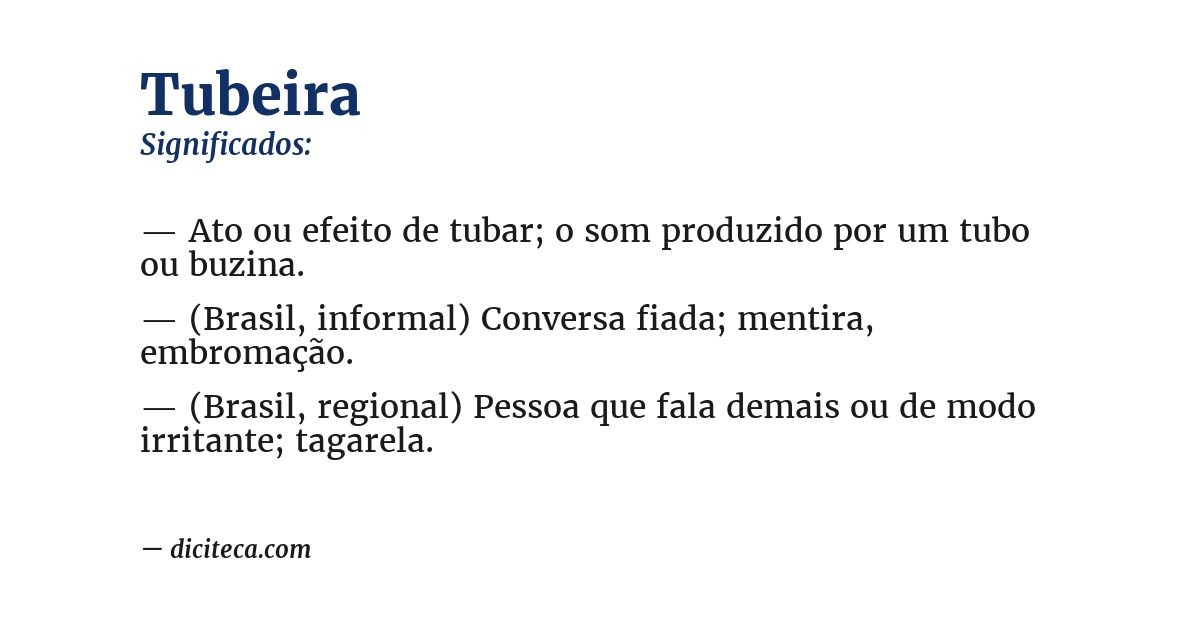 Significado de tubeira