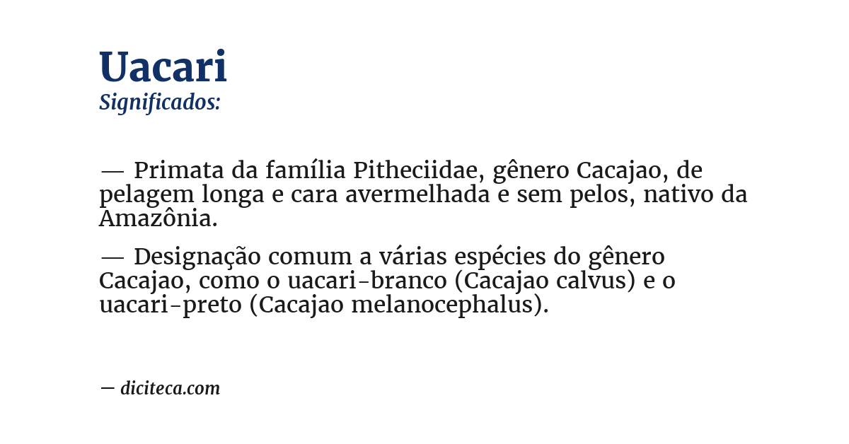 Significado de uacari