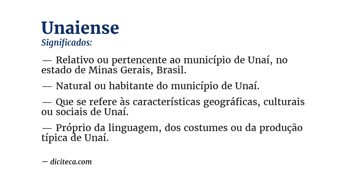 Significado de unaiense
