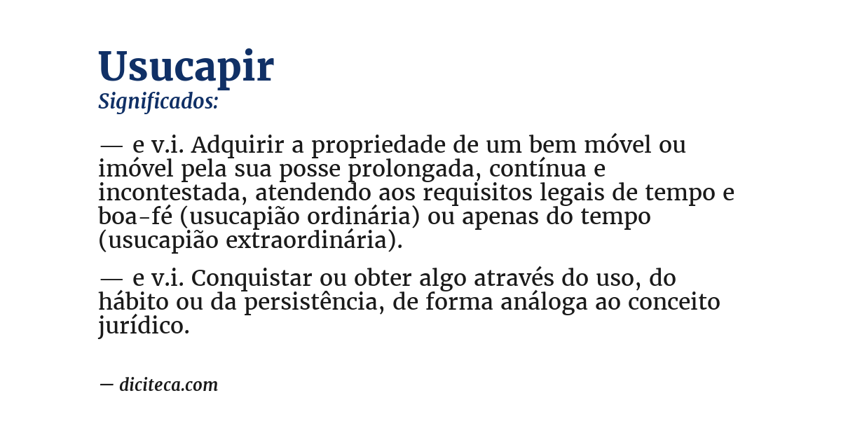 Significado de usucapir