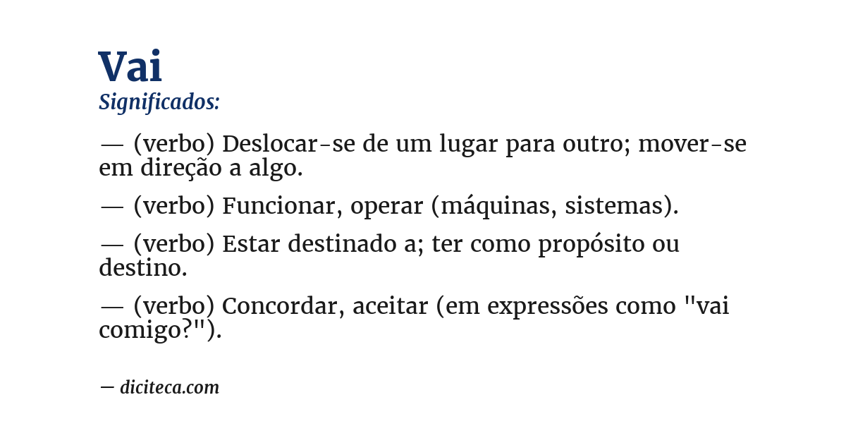 Significado de vai