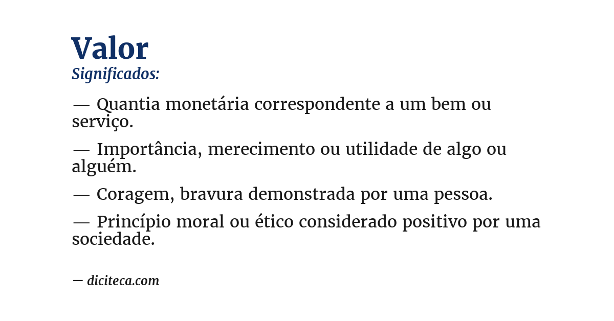 Significado de valor