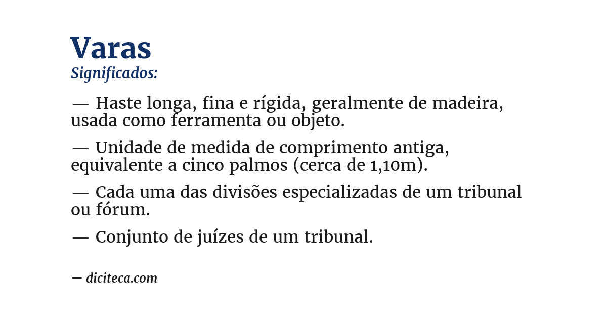 Significado de varas