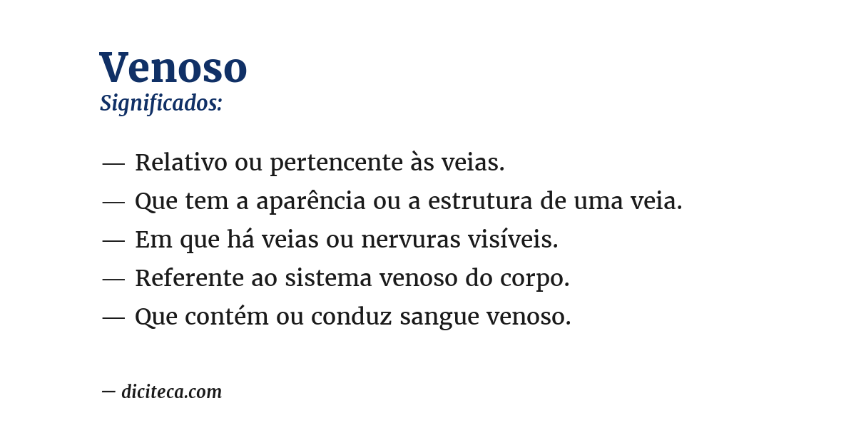 Significado de venoso