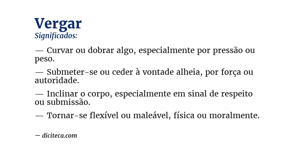 Significado de vergar