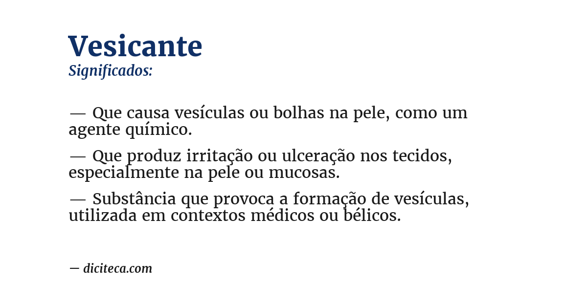Significado de vesicante