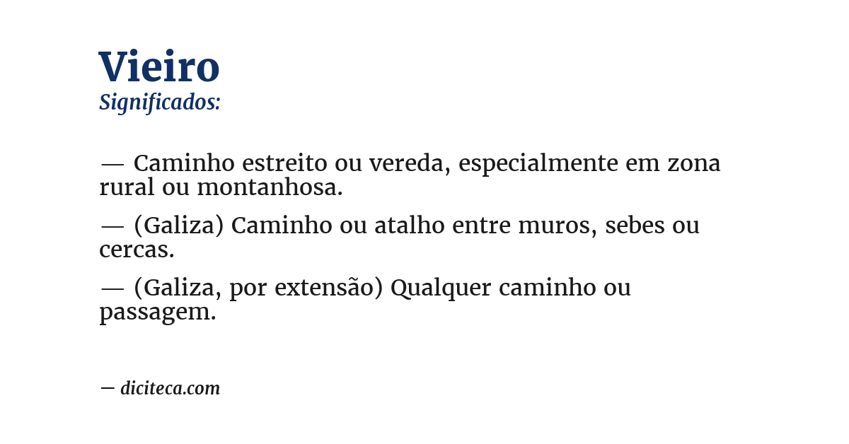 Significado de vieiro
