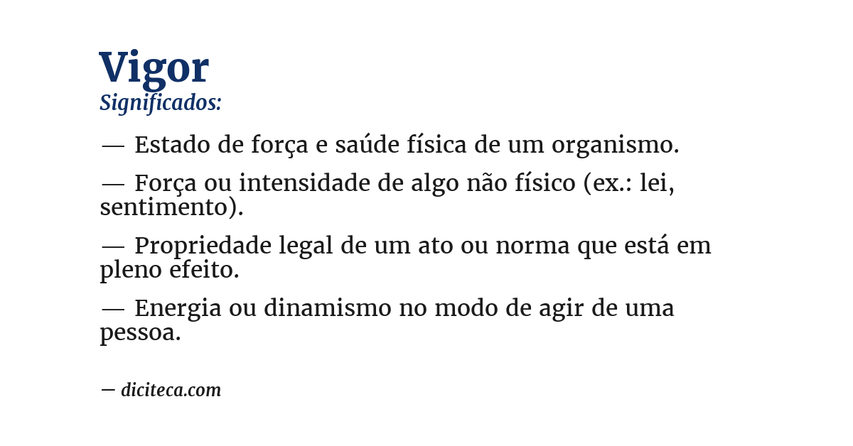 Significado de vigor