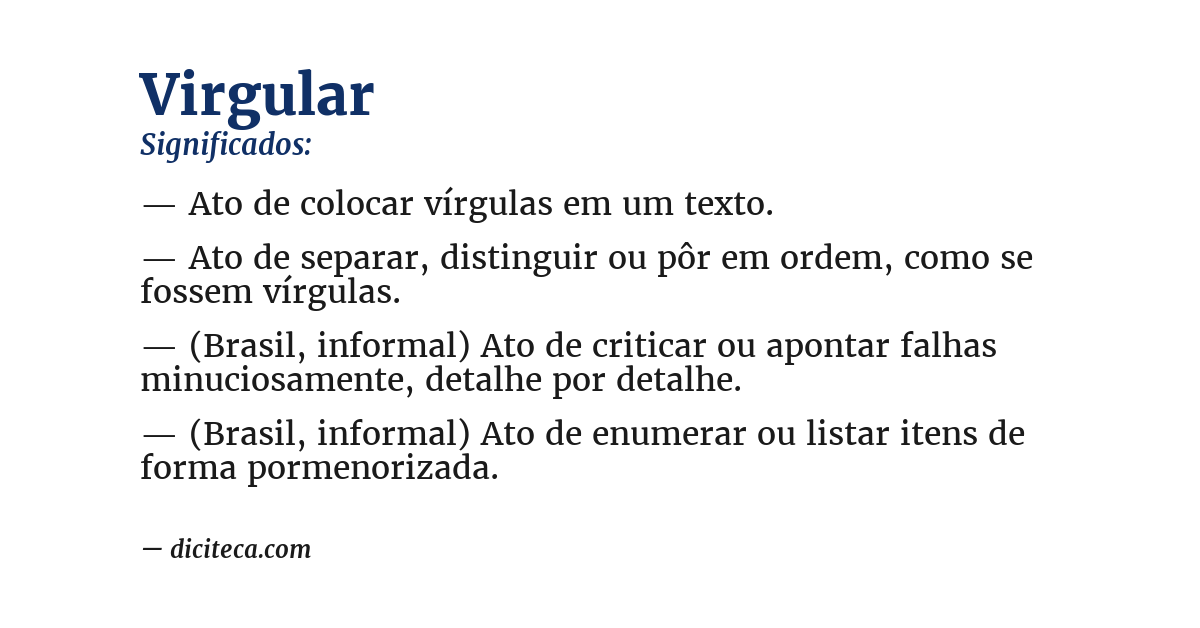 Significado de virgular