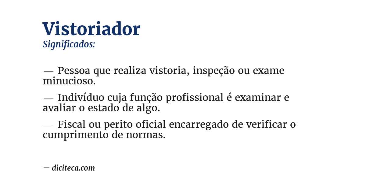 Significado de vistoriador
