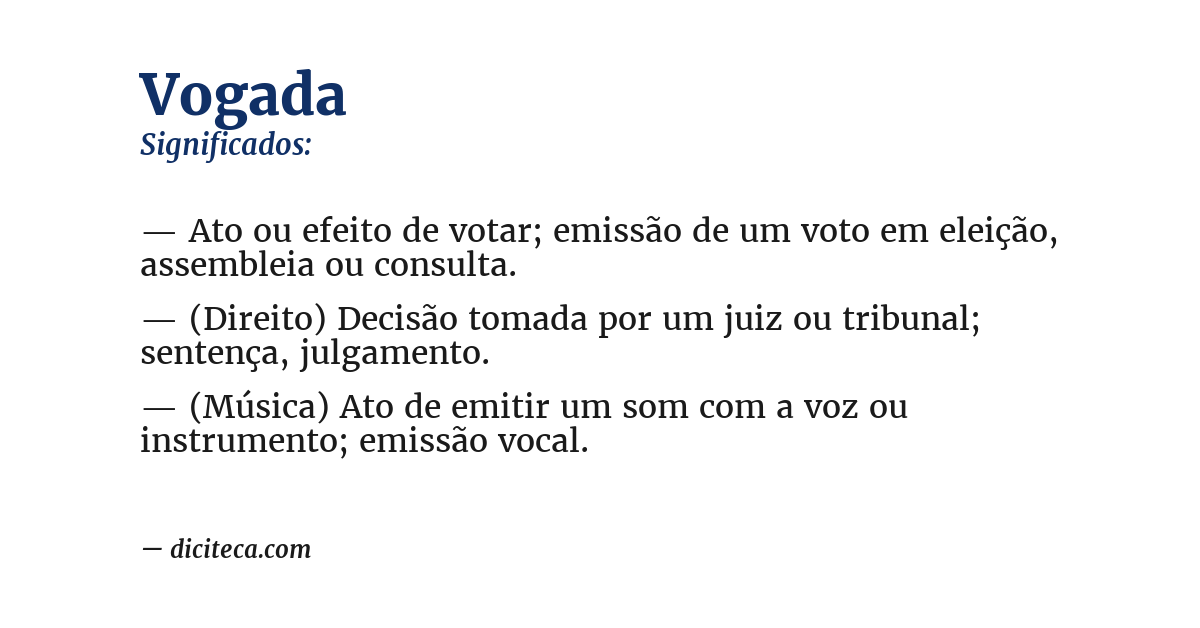 Significado de vogada