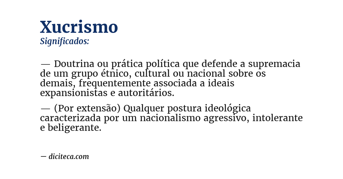 Significado de xucrismo