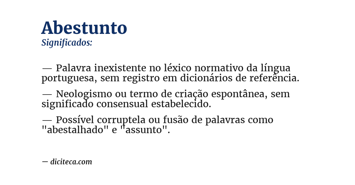 Significado de abestunto