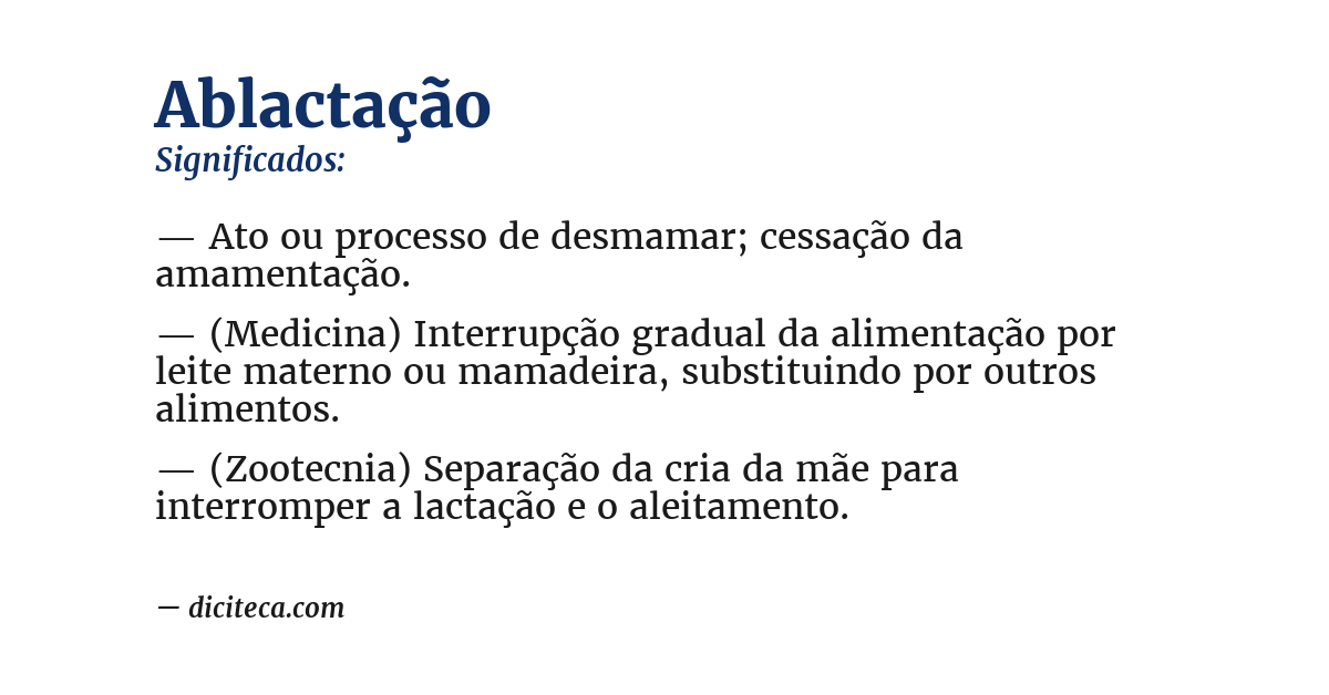 Significado de ablactação