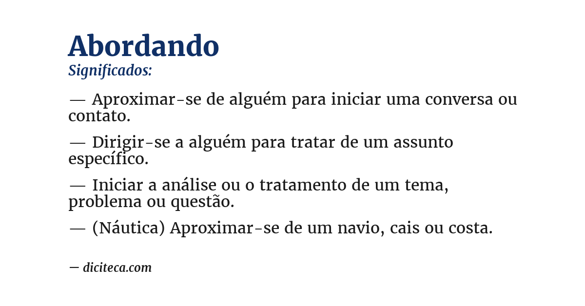Significado de abordando