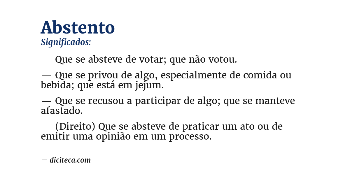 Significado de abstento