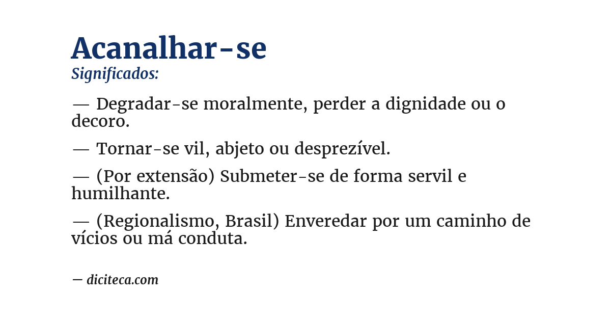 Significado de acanalhar-se