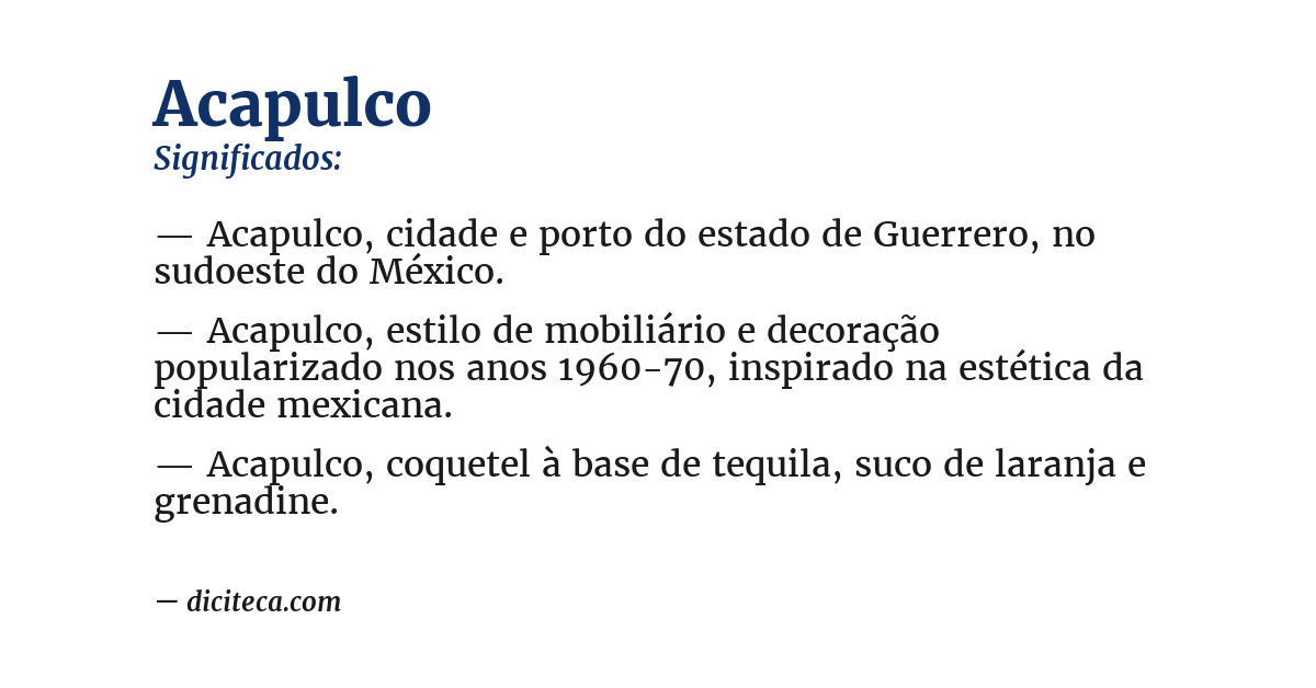 Significado de acapulco