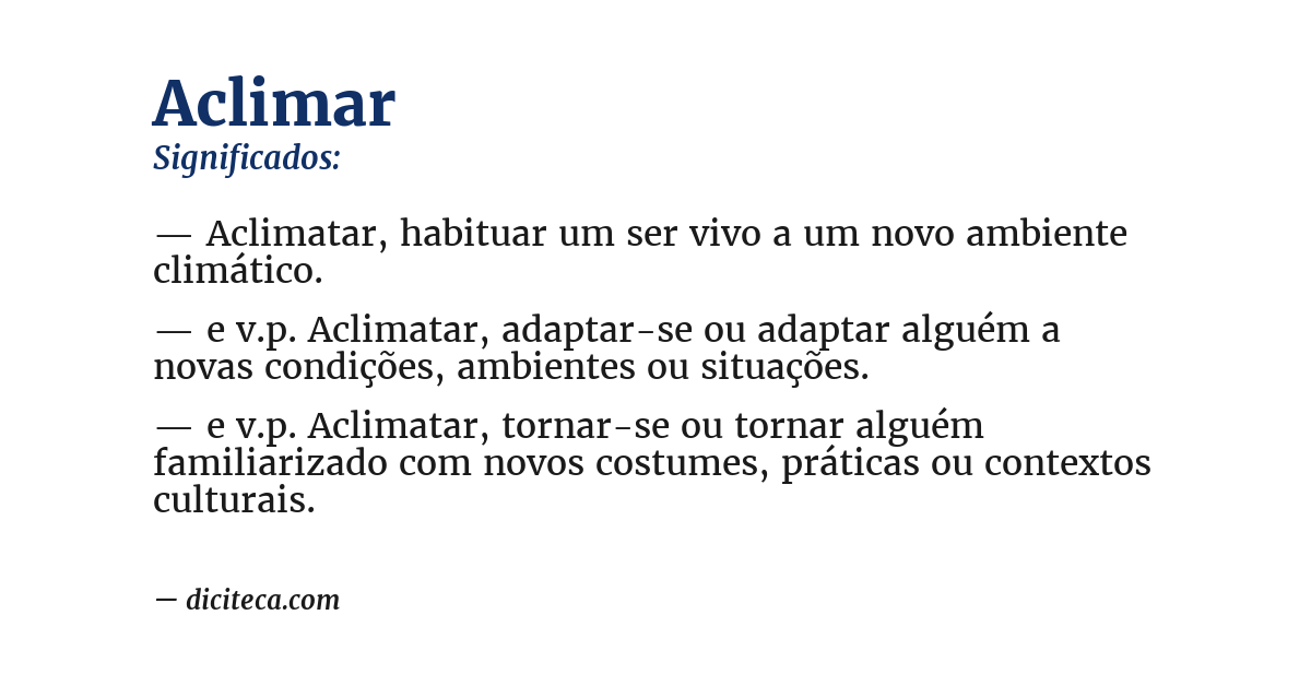 Significado de aclimar
