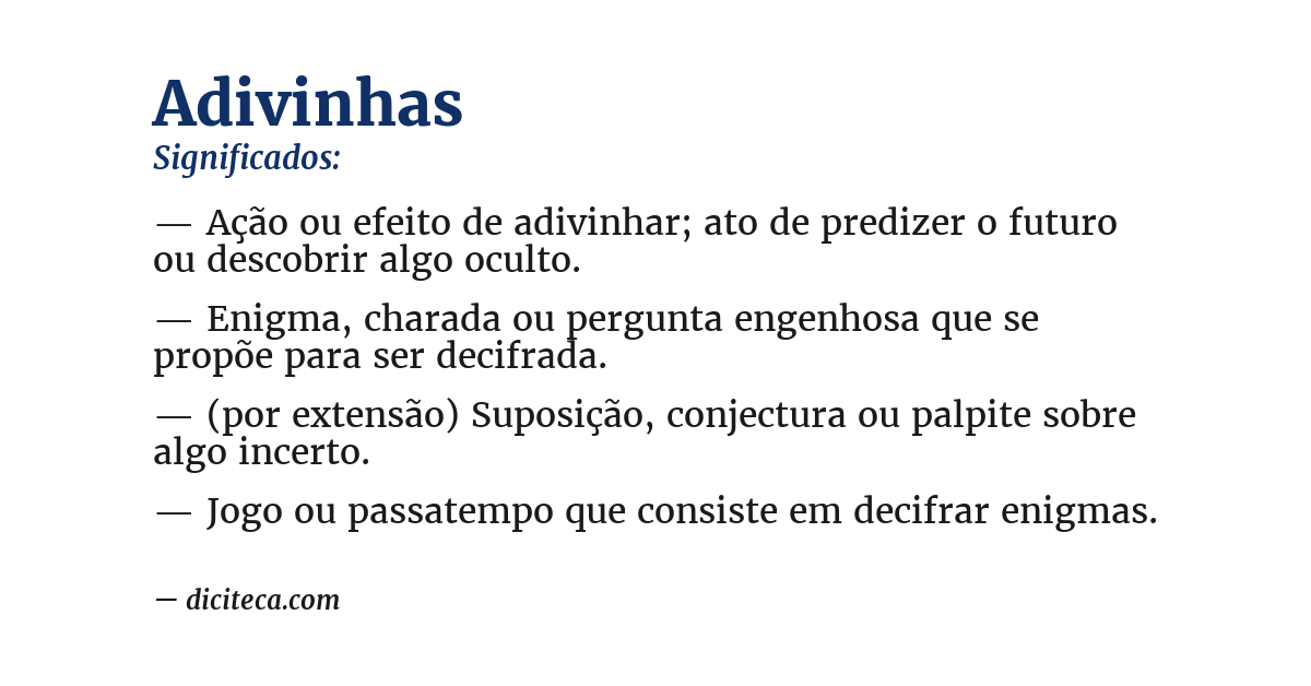 Significado de adivinhas