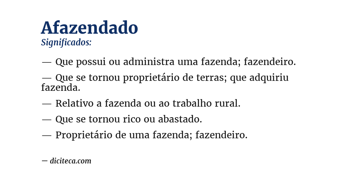 Significado de afazendado