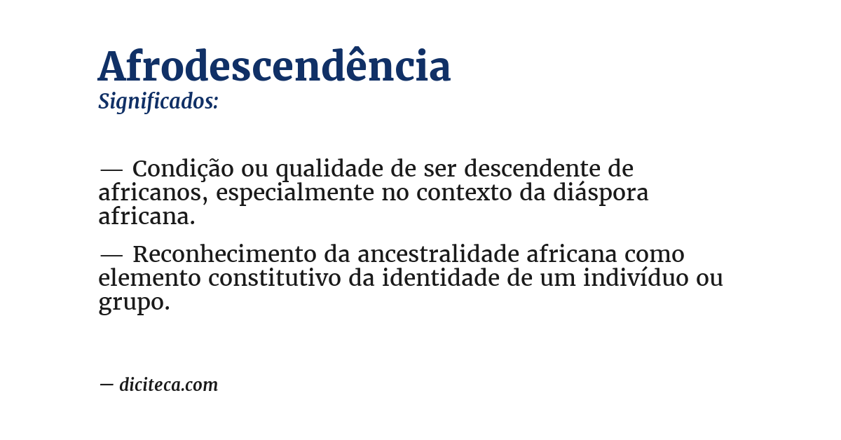Significado de afrodescendência
