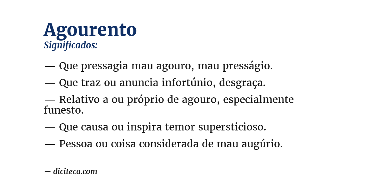 Significado de agourento