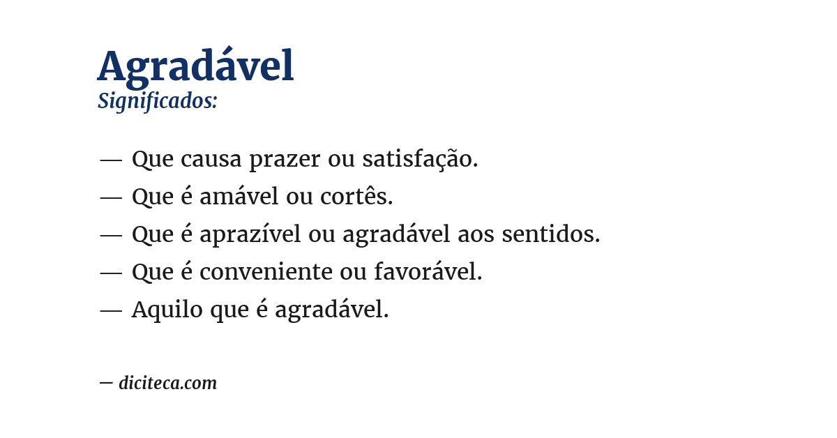 Significado de agradável